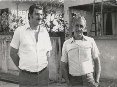 Antigo funcionário da Usina de Melissa, Franciso Belenga e Dercio Galafassi, que foi o primeiro a exercer o cargo de administrador do serviço de luz na cidade.