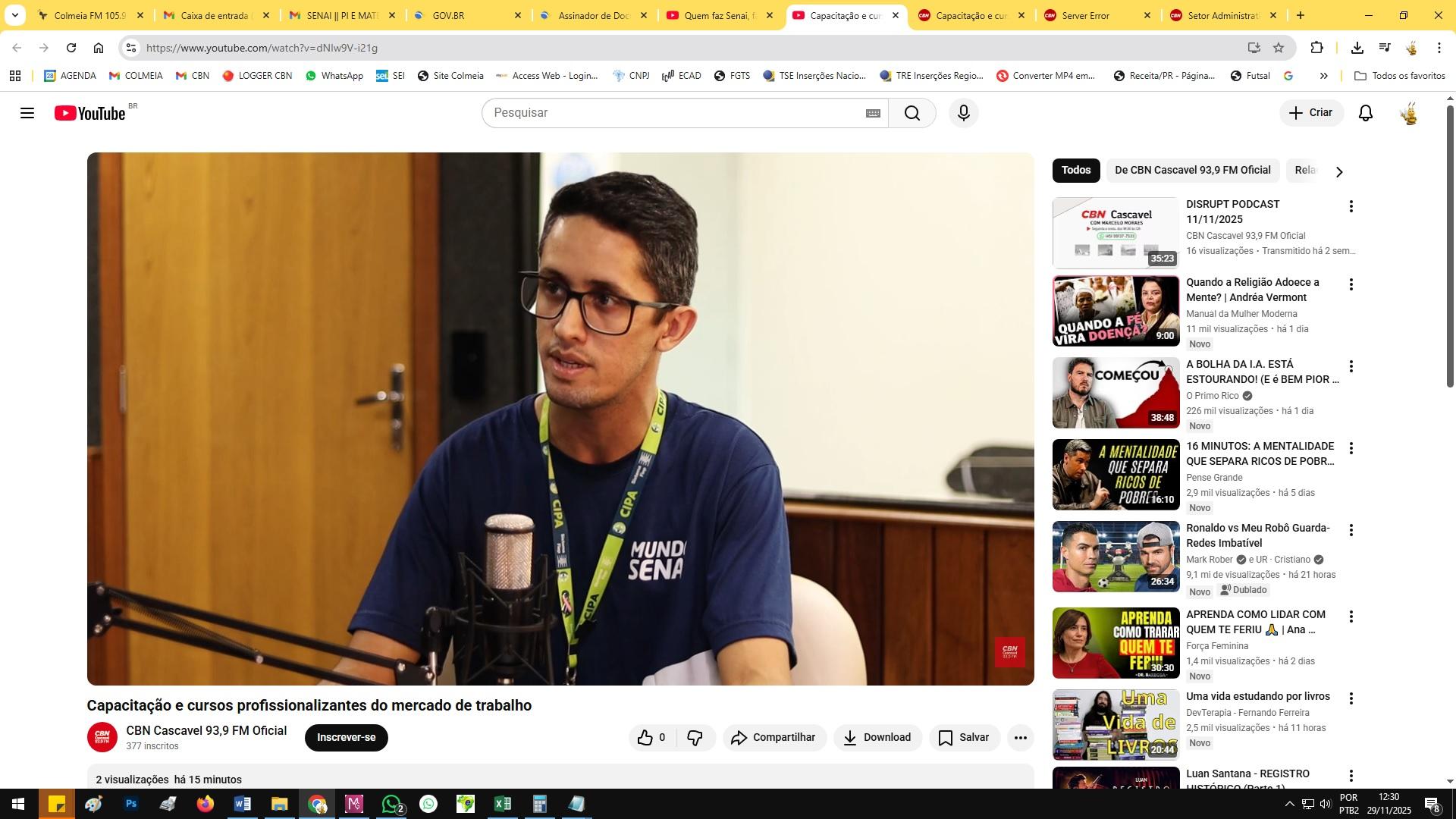 Capacitação e cursos profissionalizantes do mercado de trabalho