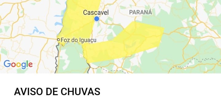 Defesa Civil alerta para temporal na região Oeste