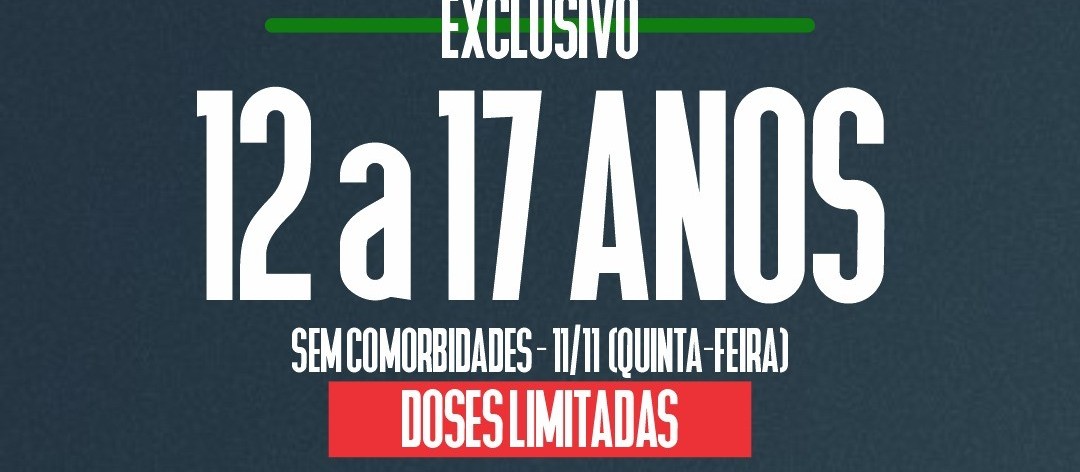 Cascavel vacina adolescentes de 12 a 17 anos nesta quinta-feira