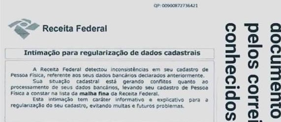 Golpe usa carta falsa da Receita Federal