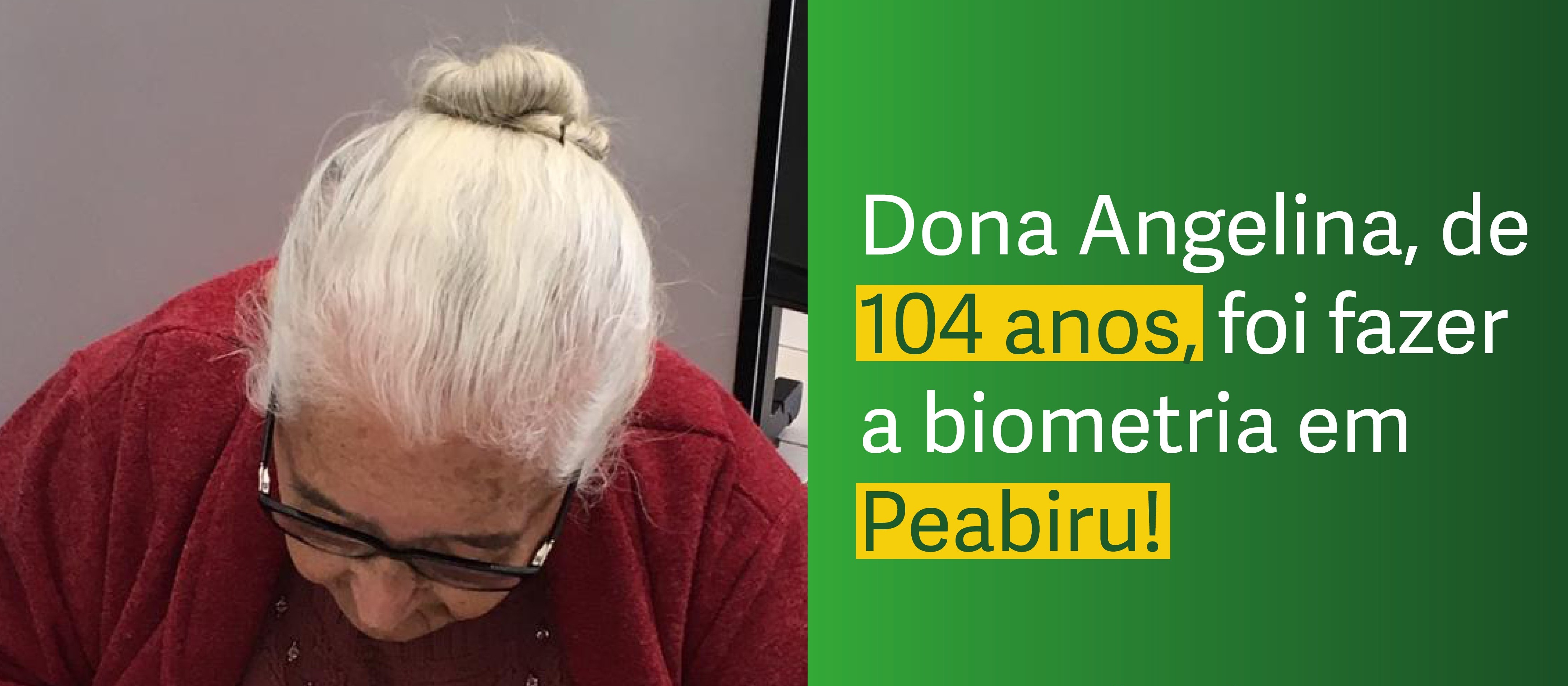 Eleitora de 104 anos entra na fila da biometria