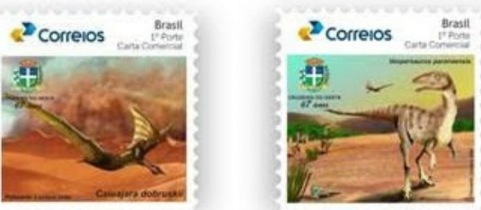 Correios lançam selos com imagens de dinossauros encontrados no Paraná