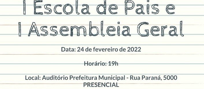 I Escola de Pais de 2022 acontece nesta quinta-feira