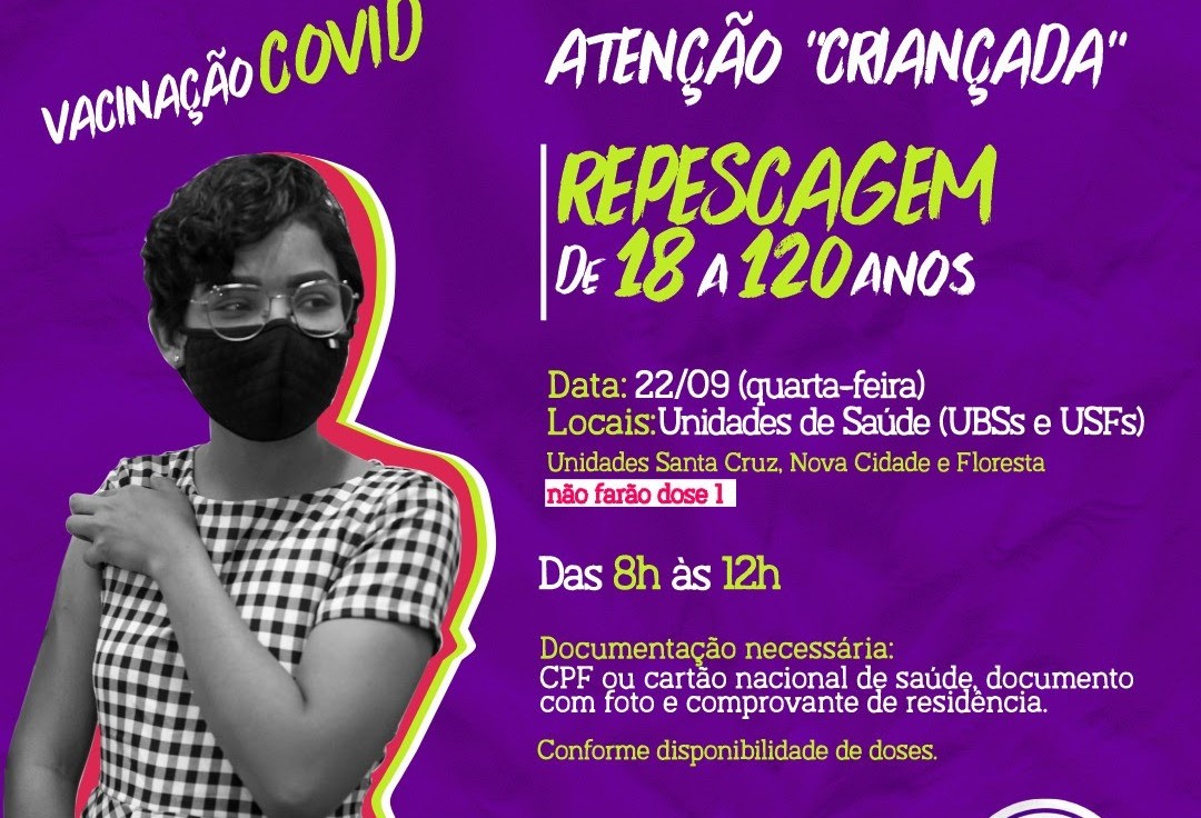 Vacina contra a Covid-19 terá repescagem para 18 anos ou mais