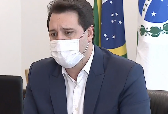 Governador Ratinho  em coletiva online fala da pandemia 