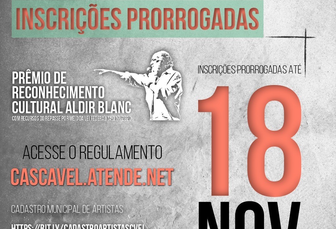 Secretaria de Cultura e Esportes prorroga inscrições da Lei Aldir Blanc