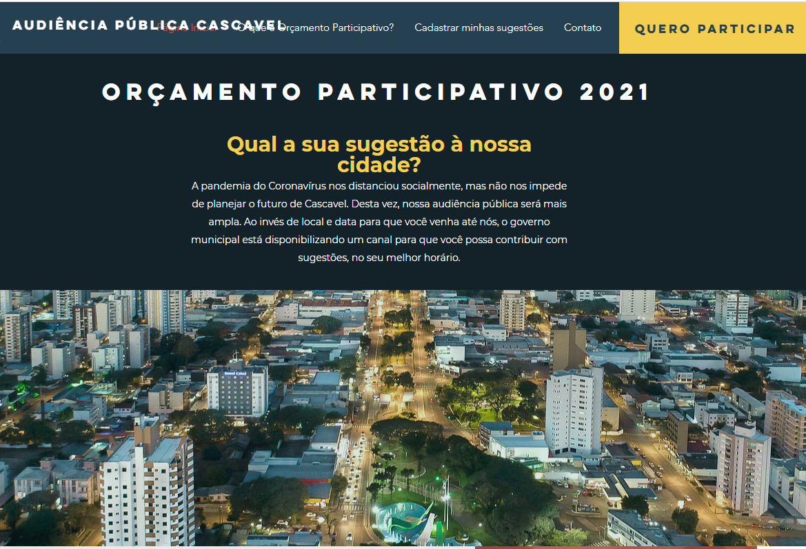 Prefeitura convoca população a participar das decisões sobre o orçamento de 2021