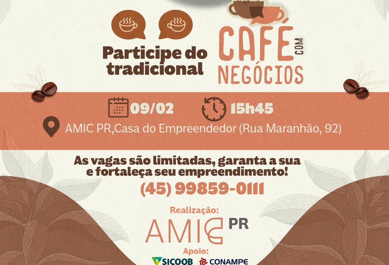 Café com Negócios: 1ª edição de 2023 será realizada em fevereiro