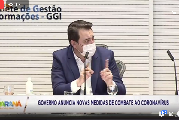 Governo do Paraná estabelece fechamento do comércio, nos próximos 14 dias, em Cascavel e outras cidades