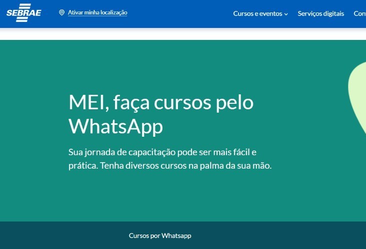 Empreendedores têm 15 opções de cursos gratuitos do Sebrae pelo WhatsApp