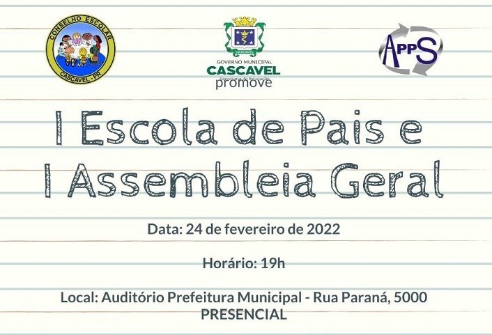 I Escola de Pais de 2022 acontece nesta quinta-feira