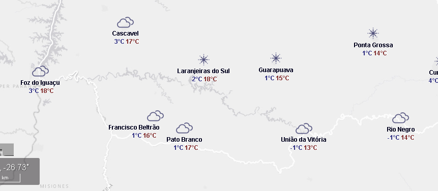 Terça-feira com geada em algumas cidades do Paraná 