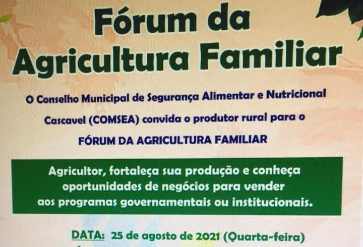 Fórum da Agricultura Familiar debaterá diversificação de produtos